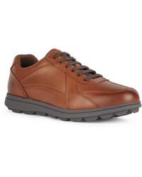 Geox - U Spherica Ec12 Leather Bovine Full Grain Cognac Trainers - Lyst