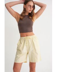 MixRay - High Waist Cotton Drawstring Mini Shorts - Lyst