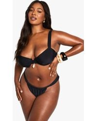 Boohoo - Plus Shell Trim Underwire Bikini Top - Lyst