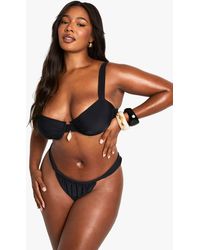Boohoo - Plus Shell Trim Underwire Bikini Top - Lyst