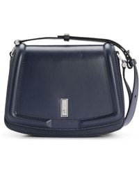 BOSS - Accessoires Ariell Leren Zadeltas In Donkerblauw - Lyst