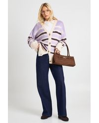 Boohoo - Super Soft Button Neck Detail Oversized Boyfriend Cardigan - Lyst