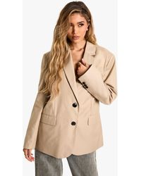Boohoo - Oversized Hem Split Single Breasted Blazer - Lyst