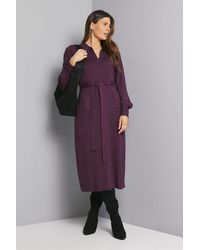 Wallis - Collared Belted Midi Dress - Lyst