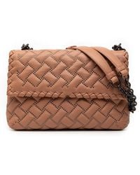 Bottega Veneta - Pre-Owned Small Nappa Intrecciato Studded Olimpia Shoulder Bag - Lyst