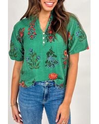 Everyday the Label - Floral Print Buttondown Top - Lyst