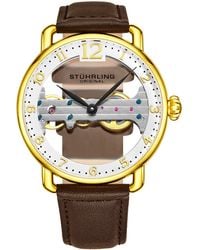 Stuhrling - Braun Und Gelbgold Brücke Quarz 42Mm - Lyst