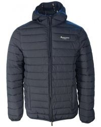 Aquascutum - Active 100gr Marineblauwe Jas Met Capuchon - Lyst