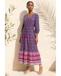 Roman - Petite Aztec Border Print Midi Dress - Lyst
