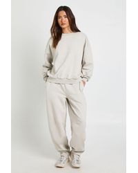 Boohoo - Seam Detail Sweatshirt Barrel Jogger Tracksuit - Lyst