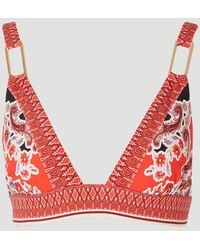 Karen Millen - Scarf Mirrored Print Plunge Bikini Top - Lyst