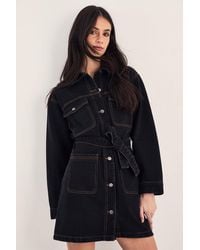 Nasty Gal - The Utility Denim Shirt Dress - Lyst