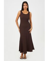 Brave Soul - Textured Jersey Lace Strappy Fit And Flare Maxi Dress - Lyst