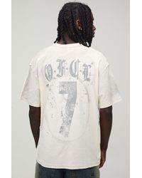 BoohooMAN - Oversized Exposed Seam Print Spray Wash T-Shirt Cotton - Lyst