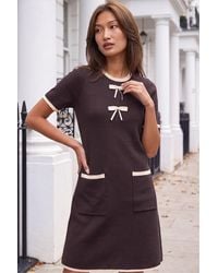 Roman - Bow Detail Knitted Dress - Lyst