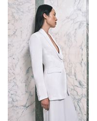 Karen Millen - Petite Structured Satin Tailored Blazer - Lyst