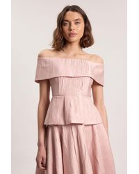 Karen Millen - Textured Tailored Twill Bandeau Top - Lyst