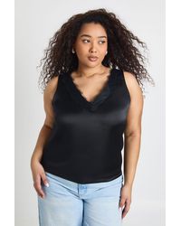 Boohoo - Plus Scoop Neck Lace Cami Top - Lyst
