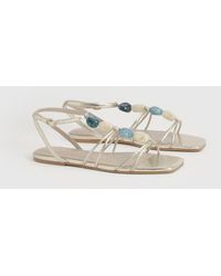 Boohoo - Bead Detail Strappy Sandals - Lyst