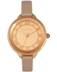 Bertha - Madison Sunray Dial Leather-Band Watch - Lyst