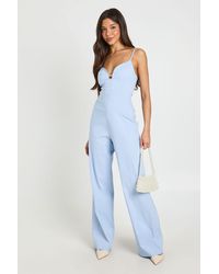Boohoo - Sweetheart Neck Wide Leg Jumpsuit - Lyst