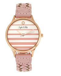 Sophie & Freda - Tucson Leather-Band Watch W/Swarovski Crystals - Lyst
