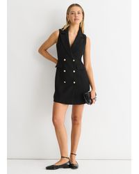 Gini London - Double Breast Boucle Blazer Mini Dress - Lyst