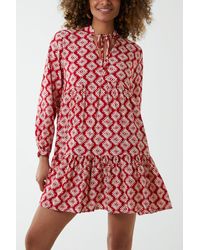 Blue Vanilla - Abstract Geometric Tunic Dress - Lyst