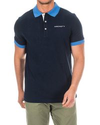 Hackett - Short-sleeved Polo Shirt With Contrast Lapel Collar Hmx1005d Cotton - Lyst