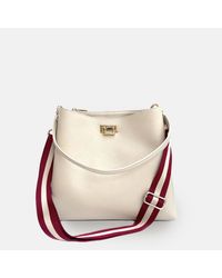 Apatchy London - Stone Leather Tote Bag With & Stripe Strap - Lyst