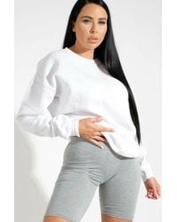 Femme Luxe - Crew Neck Cuff & Hem Long Sleeve Sweatshirt - Lyst