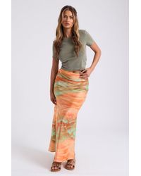 Urban Bliss - Chiffon Floral Ruched Side Midi Skirt - Lyst