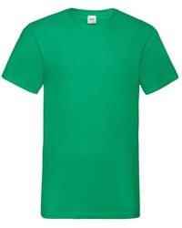 Fruit Of The Loom - Valueweight V Neck T-Shirt (Kelly) Cotton - Lyst