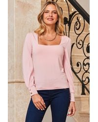 Sosandar - Soft Blouson Sleeve Jersey Top - Lyst