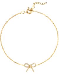 The Jewellery Stockroom - Plated Sterling Cz Bow Chain Bracelet - Lyst