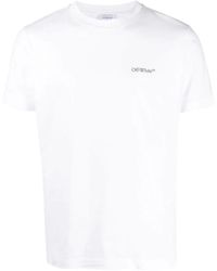 Off-White c/o Virgil Abloh - Gebroken Wit T-shirt Met Scratch Arrow-logoprint In Wit - Lyst