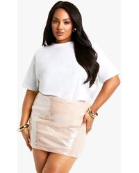 Boohoo - Plus Sheer Sequin Mini Skirt - Lyst