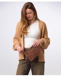Pure Luxuries - 'Addison' Print Nappa Leather Clutch Bag - Lyst