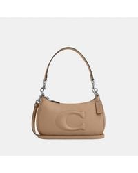 COACH - Teri Shoulder Bag With Leather Strap Debossed Sculpted C - Lyst
