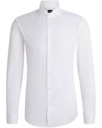 BOSS - Spread Collar Long Sleeve Slim Fit Oxford Shirt - Lyst