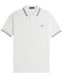 Fred Perry - Twin Tipped Snow Polo Shirt Cotton - Lyst