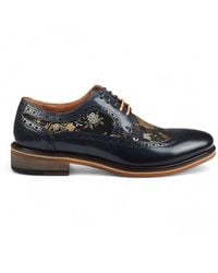 Justin Reess - Leather Floral Print Brogue Dress Shoes - Lyst