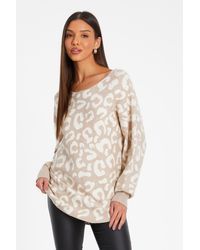 Quiz - Leopard Print Knit Batwing Jumper Viscose - Lyst