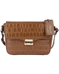 Ashwood Leather - 'Elegance' Croc Embossed Cross Body Bag - Lyst