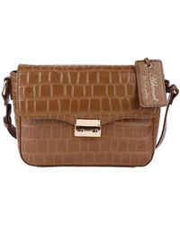 Ashwood Leather - 'Elegance' Croc Embossed Cross Body Bag - Lyst