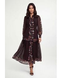 Wallis - Floral Tiered Shirt Maxi Dress - Lyst