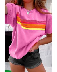Azura Exchange - Stripe Short Sleeve Tee - Lyst