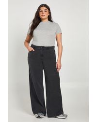 Boohoo - Plus Cinched Waist Loose Fit Jeans With Adjuster - Lyst