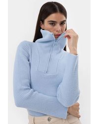 Hiccup - Zippered Knitted Sweater - Lyst