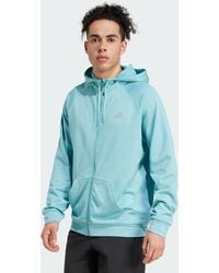 adidas - Game And Go Training Big Logo 3-Stripes Full-Zip Hoodie - Lyst
